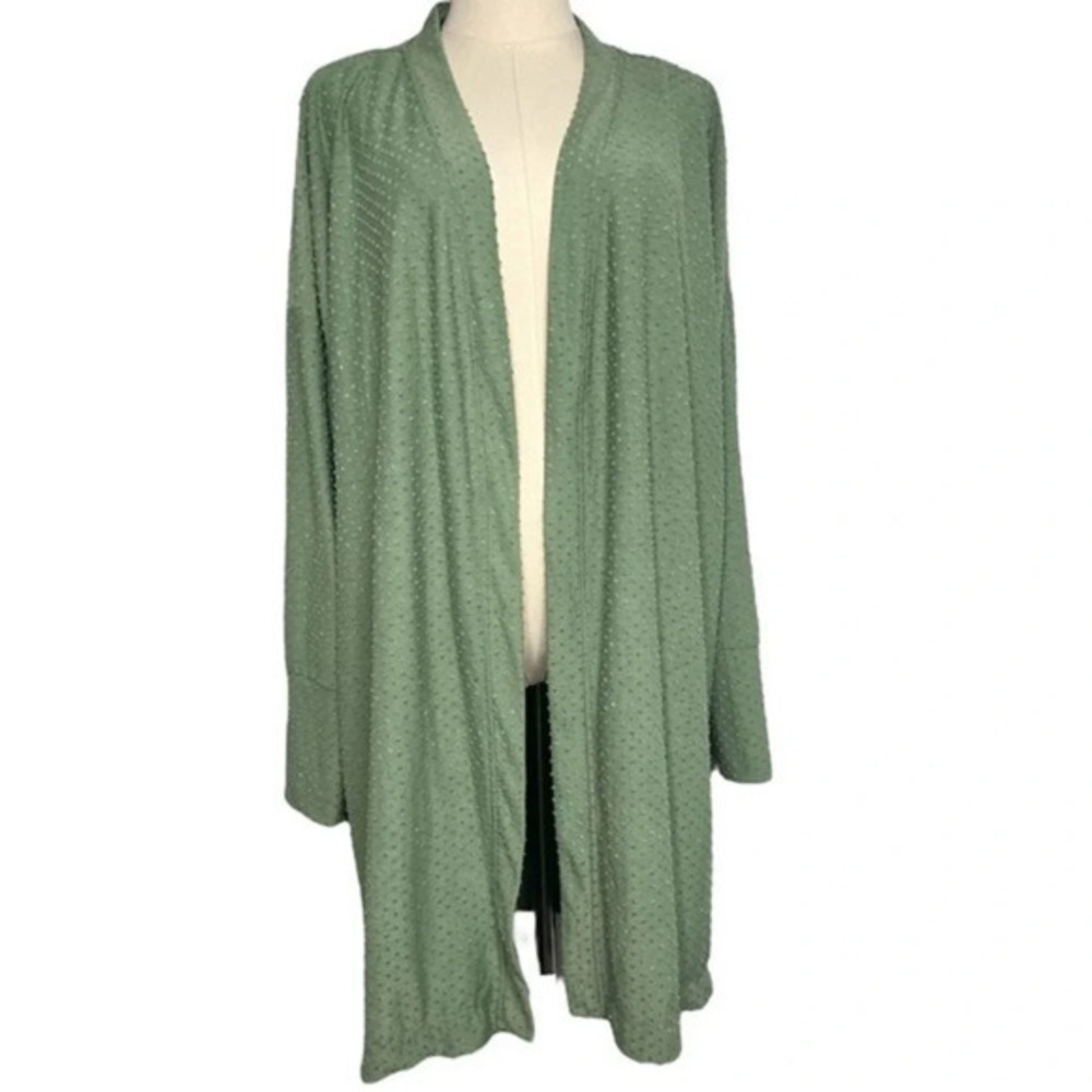 Green Open-Front Women's Sweater